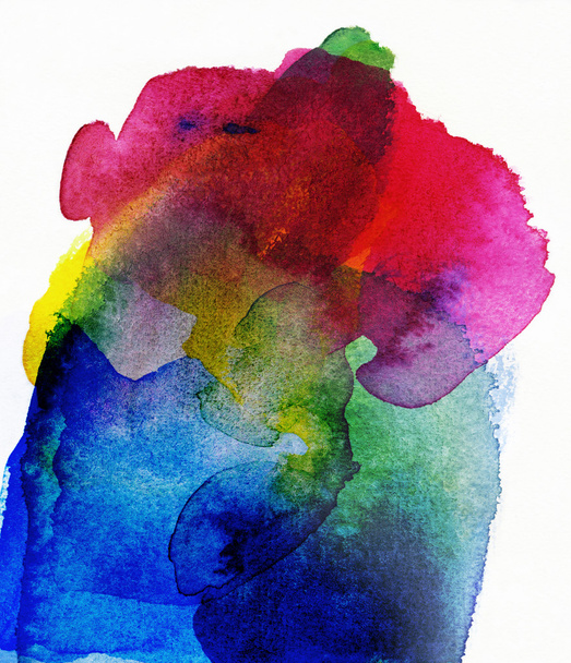 rainbow colored watercolor paints on paper - Foto, Bild