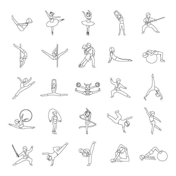 Dance & Fitness describe iconos vectoriales
 - Vector, Imagen