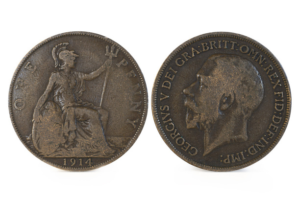 Старий англійський Пенні монета - Фото, зображення