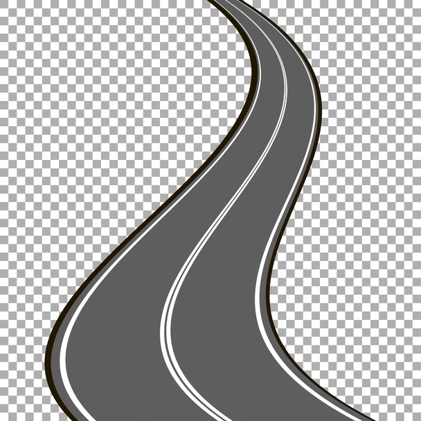 Strada curva vettoriale con segnaletica bianca
 - Vettoriali, immagini