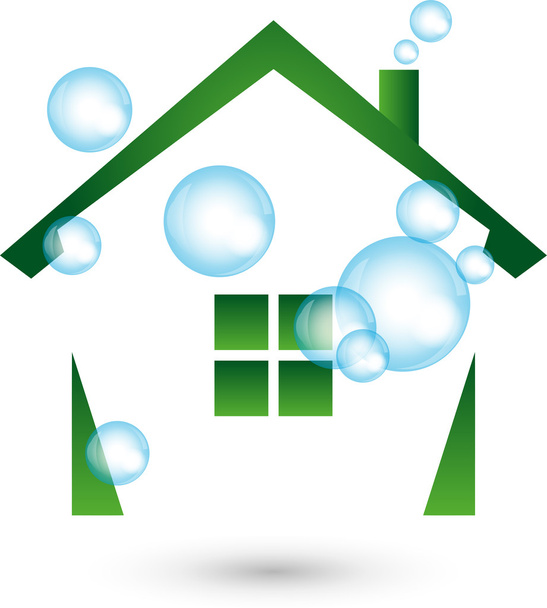 Haus geputzt, Logo, Reinigung, Reinigungsfirma - Vector, Image