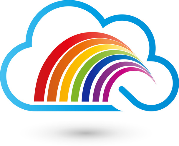 Wolke, Regenbogen, Maler, Logo - Vektor, Bild