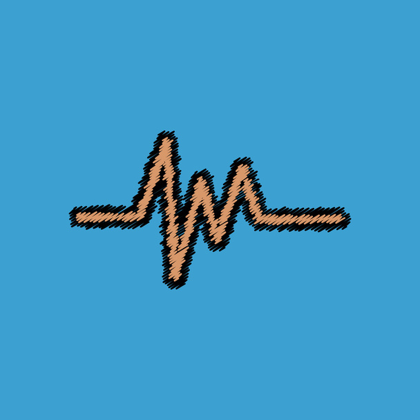 звуковые и звуковые волны коллекции плоских векторных иконок
 - Вектор,изображение