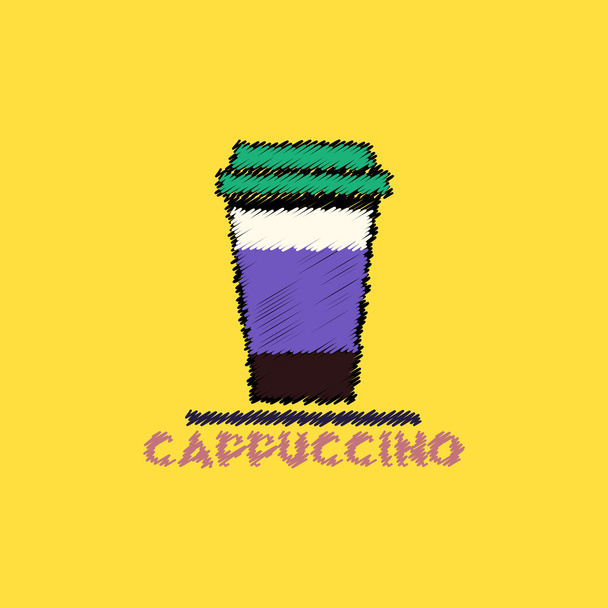 flat vector icon design collection cappuccino to go - Vector, Image