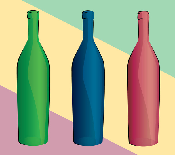 set of bottles - Vector, Image