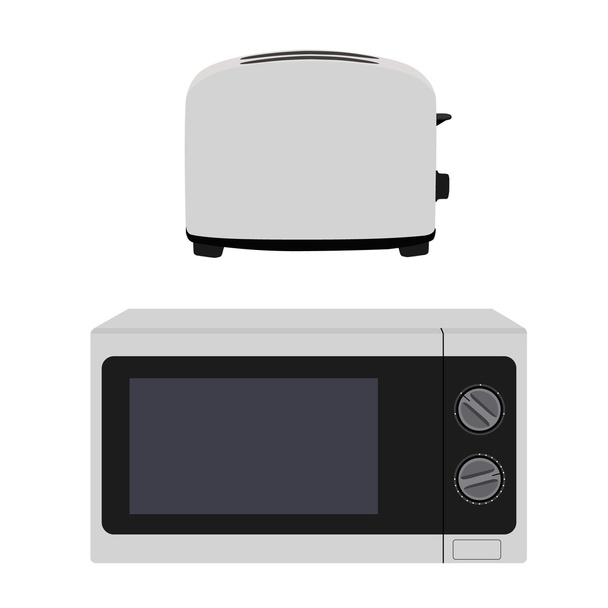 Microeave and toaster - Фото, зображення