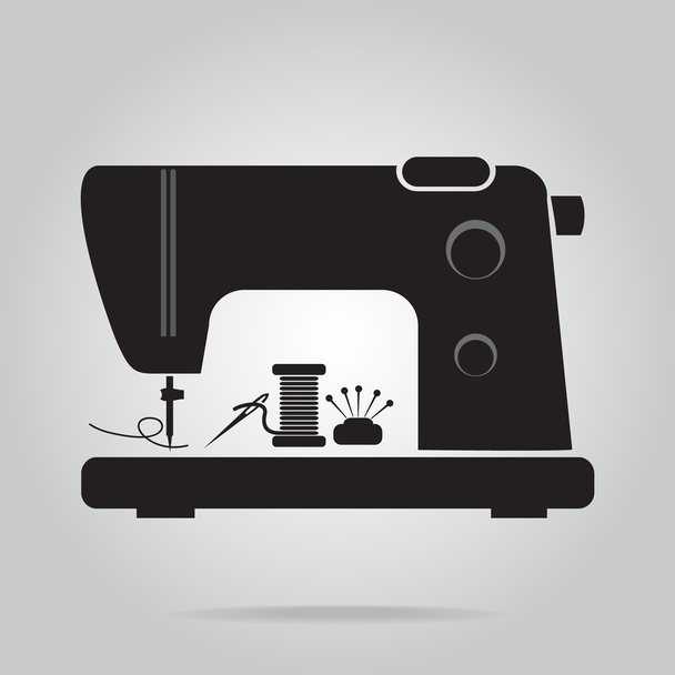 Sewing machine with needle and pin icon - Wektor, obraz