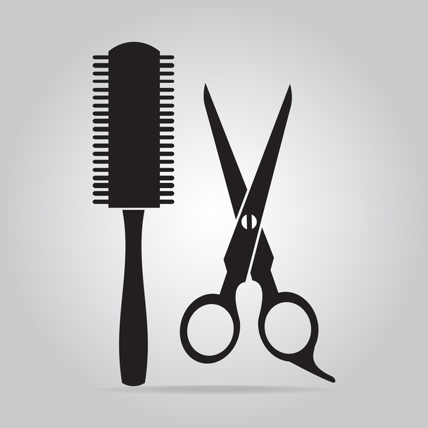 Hair salon with scissors and comb icon - Vector, Image