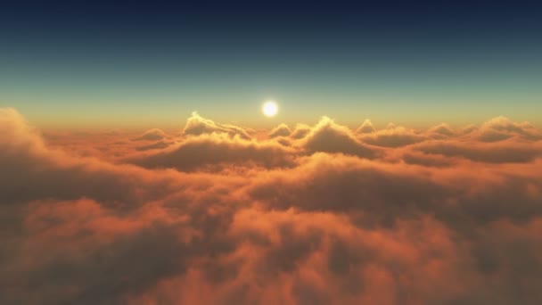 günbatımı 4k bulutların üstünde - Video, Çekim