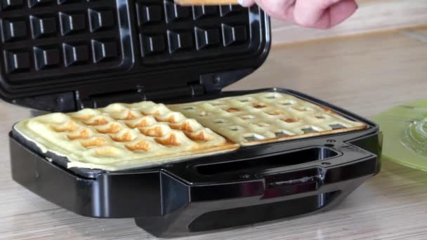 waffles belgas pronto para o café da manhã
. - Filmagem, Vídeo