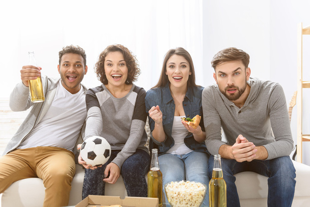 Fans of soccer watching match - Фото, изображение