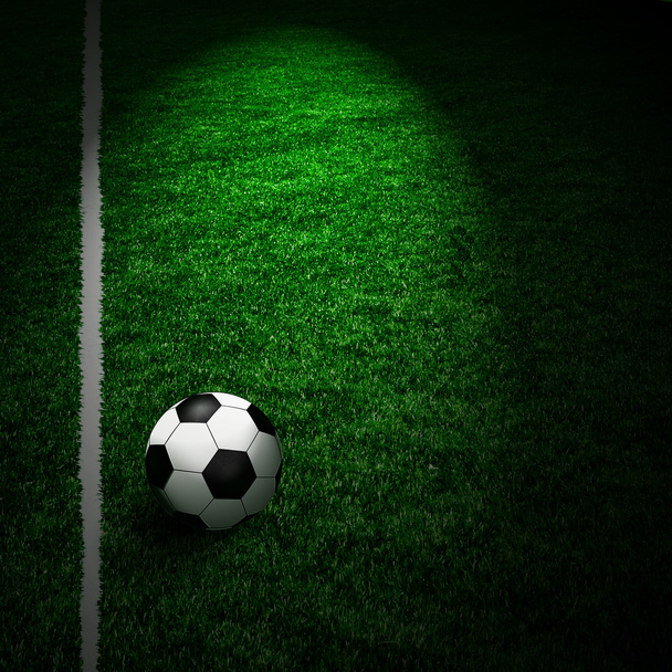 Pelota de fútbol en el campo verde
 - Foto, Imagen