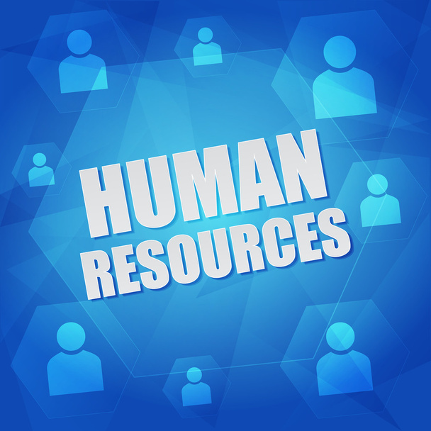 human resource and person signs in hexagons, vector - Vector, Image