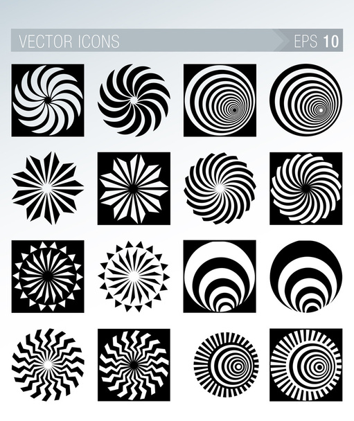 Conjunto de ocho iconos de diseño en negro
 - Vector, imagen