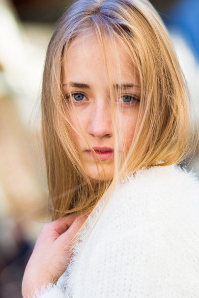 portrait of young blonde model - Photo, image