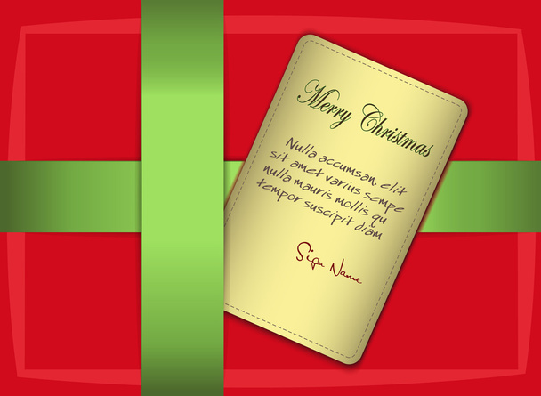 Vector presente de Natal cartão de etiqueta de ouro
 - Vetor, Imagem