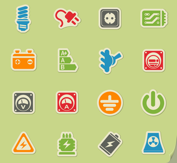 Electricity simply icons - Vector, Image