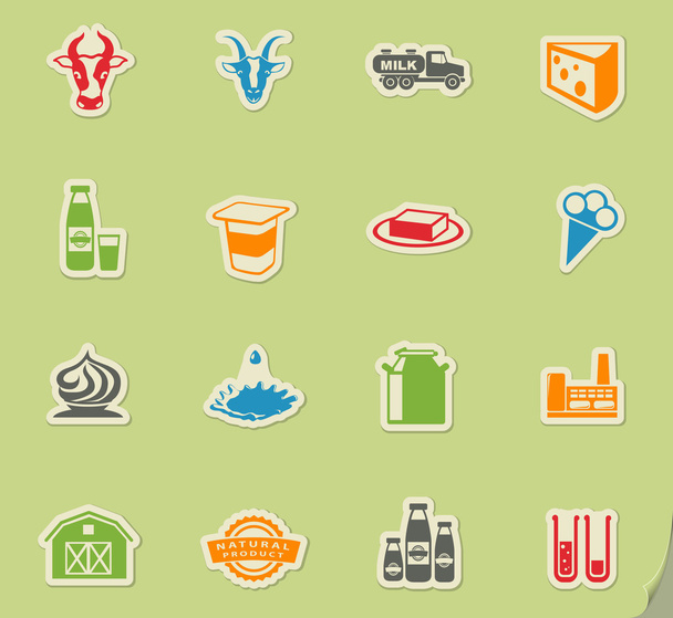 Iconos de la industria láctea
 - Vector, imagen