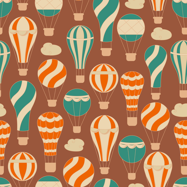 Background with Hot Air Balloons - Vector, Image