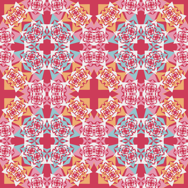 Formas geométricas de fondo vectorial sin costuras. Patrón abstracto, motivo mandala
 - Vector, Imagen