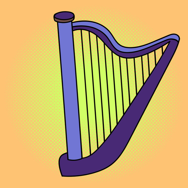 Harp Pop art vector - Vector, Image