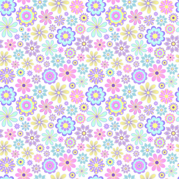 seamless pattern with pastel flowers - Vector, Image