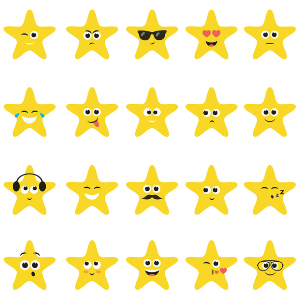 stars with smiley faces - Vector, imagen