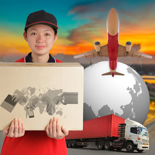 Entrega homem, Worldwide Shipping
 - Foto, Imagem