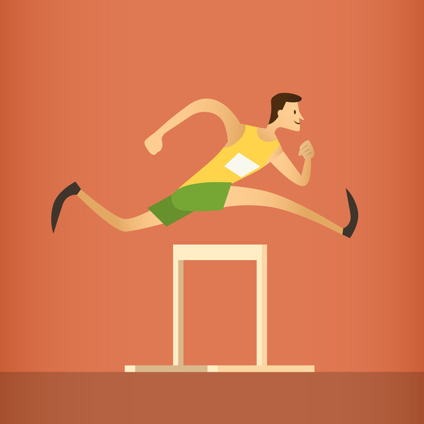 アスリート スポーツ競争を実行する障害物競走 - ベクター画像