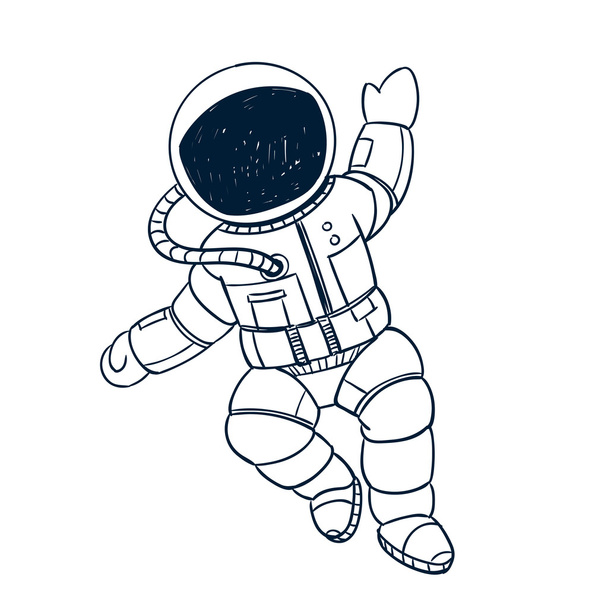 Vector Astronaut Doodle - Wektor, obraz