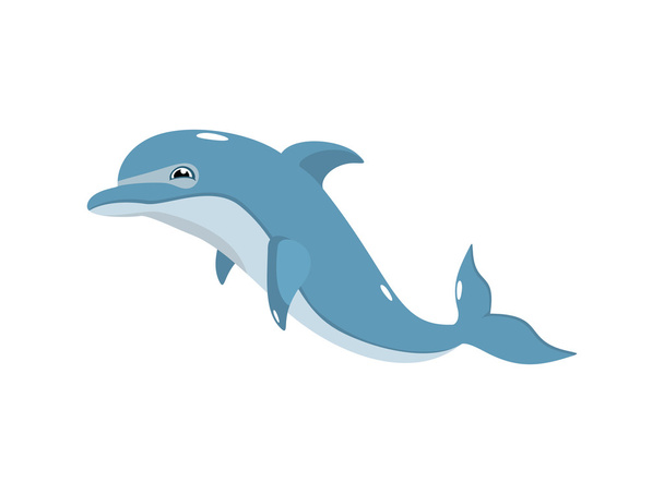 Vektorzeichnung eines Delfins auf weißem Hintergrund - Vektor, Bild