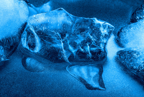Textur aus blauem Eis - Foto, Bild
