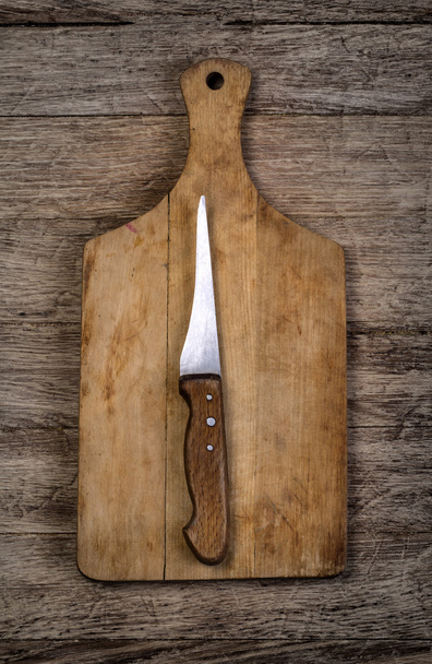 Empty chopping board with  knife - Foto, Imagen