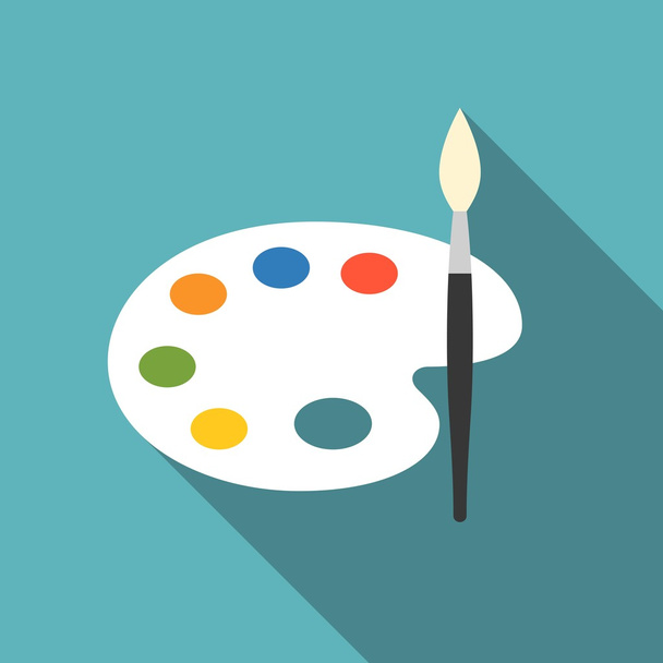 Vector color palette icon, flat design - Vector, Image