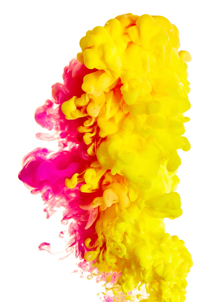 Abstract pik and yellow smoke - Photo, Image