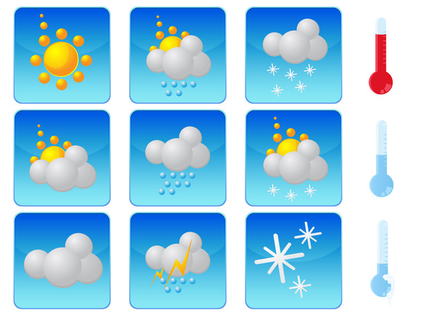 időjárási ikonok - Vektor, kép