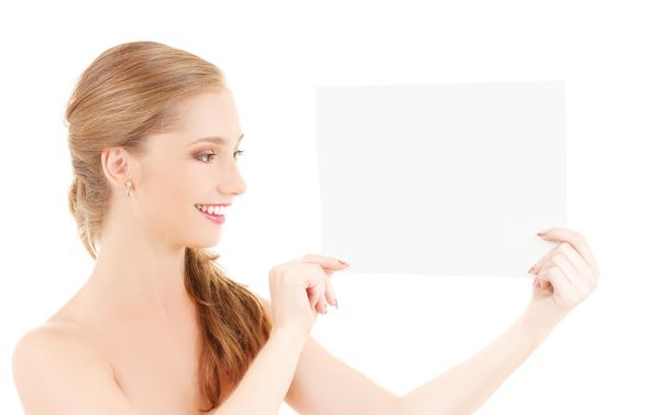 Happy girl with blank board - Photo, Image