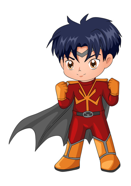 Chibi style illustration of a superhero - Vector, Image