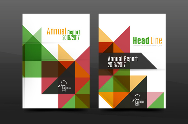 Diseño de geometría colorida informe anual a4 cubierta diseño de plantilla de folleto, revista, folleto o folleto
 - Vector, imagen
