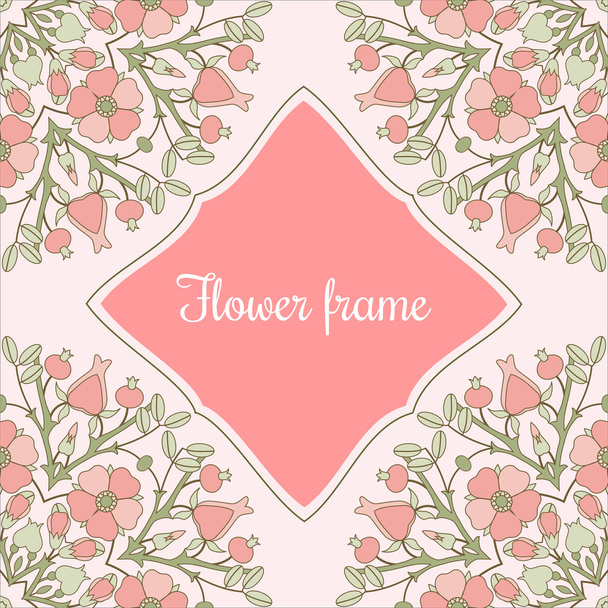 Vintage flower frame - Vector, Image