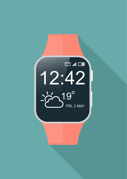 realistic smart watch with touch screen - Vector, afbeelding