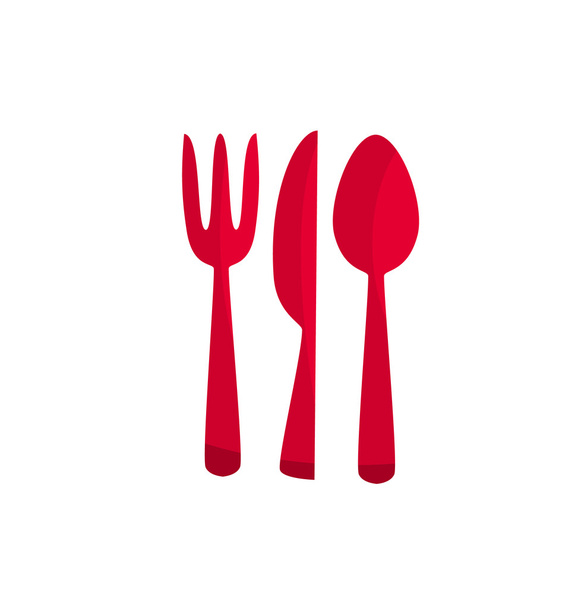 tenedor, cuchillo, icono de cuchara. cubiertos ilustración simple vector
. - Vector, Imagen