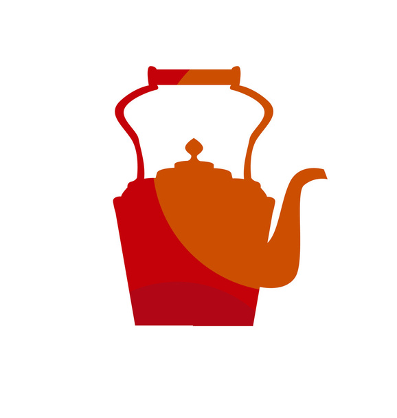 rode Vintage waterkoker theepot pictogram. servies symbool vector Illustra - Vector, afbeelding