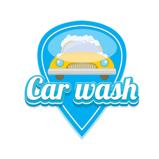 vector Car wash icons set isolated on white. - Vector, Image