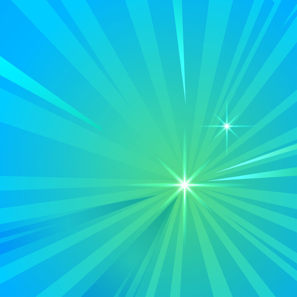 turquoise comics cartoon background with moving rays. vector ill - Vector, Image