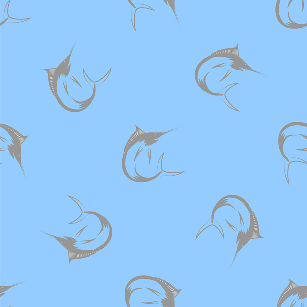 Marlin Fish patrón sin costura
 - Vector, Imagen