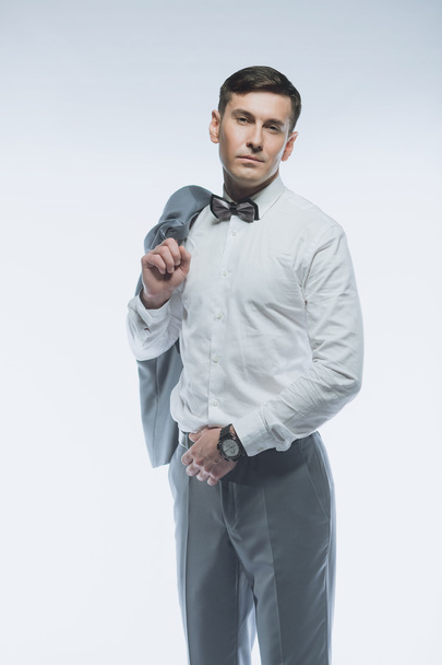 Portrait of a elegant handsome business man on white background - Zdjęcie, obraz