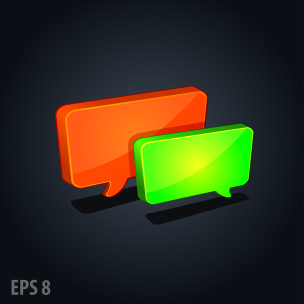 Vector colorful speech square chat icon - Vector, Image