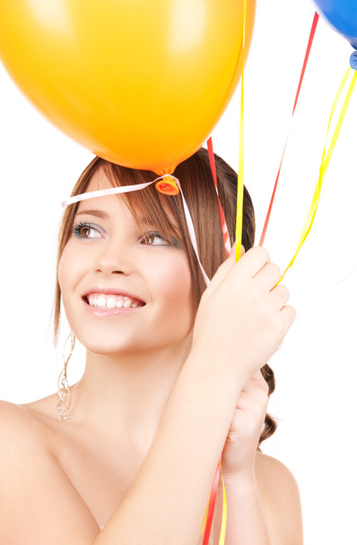 Happy teenage girl with balloons - Foto, Imagem