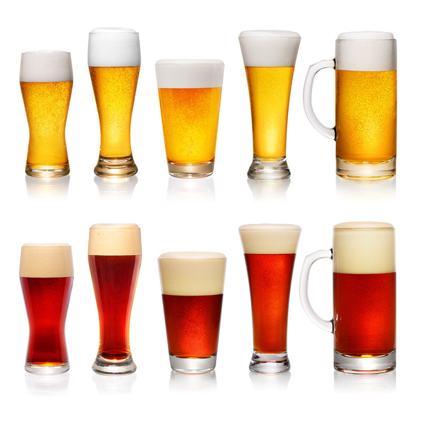 Ensemble de différents verres de bière
 - Photo, image